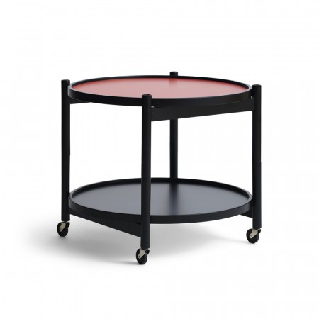 Brdr. Krüger - Tray Table - 60cm - Black Painted Beech SORT/ RØD BRETT