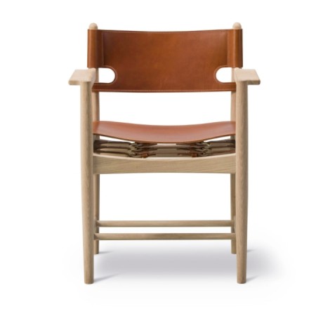 Fredericia- The Spanish dinning Chair, såpet eik/cognac sete