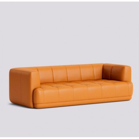 Hay, Quilton 3 seter sofa Sense Leather, Cognac