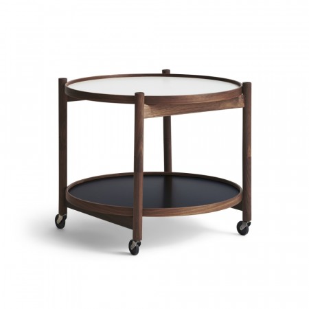 Brdr. Krüger - Tray Table - 60cm - Oiled Walnut SORT/ HVIT BRETT